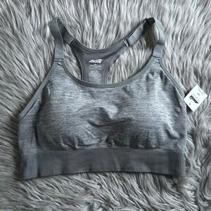 Avia Wireless Keyhole Sports Bra Women's Size XXL Gray Seamless Low Support